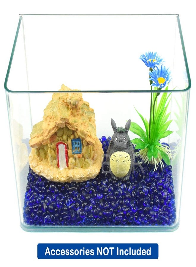 WAYBER Glass Stones, 1Lb/460g Irregular Sea Glass Pebbles Non-Toxic Artificial Gemstones for Gem Display/Vase Filler/Terrarium Flowerpot Aquarium Turtle Tank Decoration, Dark Blue - Image 3